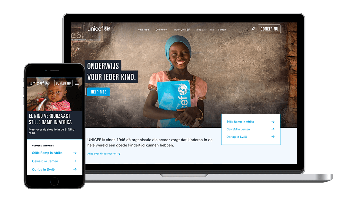 UNICEF responsive webdesign